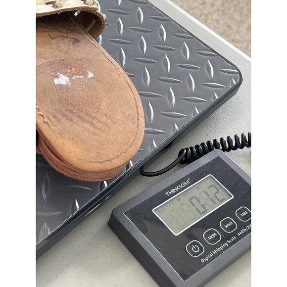 Marc Fisher Pacca Studded Slide Sandals Size 7 Open Toe Flats Tan Gold Neutral - Picture 7 of 7